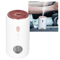 Mini USB Powered Car Humidifier Mute Large Misting Air Humidifier for Home Office Bedroom One Key Operation (White)