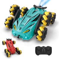 RC Stunt Car 6 wheels 360 Flips Rotating Drift Off Road All Terrains with LED Headlight Water Spray,Christmas Birthday Gift for Boys Girls 5+