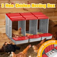 3 Hole Chicken Nesting Box Roll Away Chook Hen Laying Boxes Modular Nest House Poultry Egg Nest Brooder Coop Perch Plastic