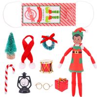 Elf on shelf Christmas Accessories for Elf Doll, Santa Clothing Babie Fashion Dressup Gifts Red Hammock  Doll Not included