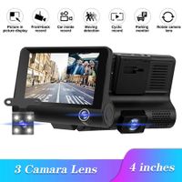 3 Lens Car Dash Camera Front Inside and Rear Camera 4 in Car Camera 140°Wide Angle Looping Recording G-Sensor, Max Support 32GB Card HDR Motion Detection