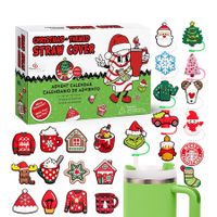 Advent Calendar, Christmas Countdown Calendars 24 Days of Surprises with 10mm Straw Toppers, Straw Cover Caps Funny Gifts for Cup 30Oz 40Oz Tumbler Kids Teens Boys Girls Men Women