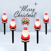 Solar Christmas Garden Stake Lights, Outdoor Waterproof Solar Santa Claus Garden Stake Christmas Pathway Lights