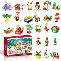 Advent Calendar for Christmas, 24 Pack Christmas Building Blocks Kit for Holiday Countdown, 12 in 1 Festive Christmas Paradise Kits for Boys and Girls Ages 6 7 8 9 10 11 12+