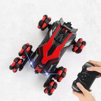 2.4GHz Remote Control Drift Stunt Trucks, 6 Wheel Racing Cars,Rotating Stunt Car, Christmas Toys Birthday Gifts for Kids (Red)