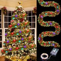 5M 50 LED Lights Christmas Tinsel Garland Christmas Tree Garland  Hanging  Xmas Tinsel Garland for Home Decor  Colorful Light