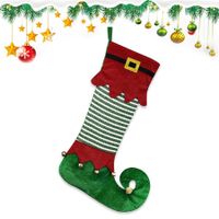 1 Pack Large Christmas Stockings Xmas Fireplace Hanging Stockings Green Red Velvet Stocking Winter Stockings Gift Holding Bag