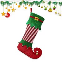 1 Pack Large Christmas Stockings Xmas Fireplace Hanging Stockings Green Red Velvet Stocking Winter Stockings Gift Holding Bag