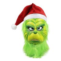 Grinch Christmas Mask Green Cosplay Mask, Costume Christmas Holiday Party Costume Props