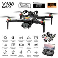 8K HD Aerial Dual Cameras Drone Optical Flow Positioning Avoidance WIFI Brushless Motor GPS Quadcopter Color Black And Grey