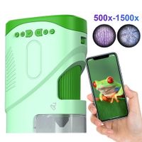 Portable 1080P Handheld Microscope 1000X With Photo And Video Functions Educational Mini Pocket Outdoor Toy For Kids Color Green