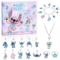 Advent Calendar Christmas 24 Days Countdown Calendar DIY Jewelry Making Kit  22Pcs Unique Cartoon Charm Beads, Surprise Xmas Gifts