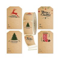 Self Adhesive Gift Tag Stickers, Christmas Gift Tags, Decorative Stickers for Holiday Presents and Packages, Easy to Write and Peel,  Convenient Dispenser Box, 80 Pcs and 5 x 7.5 cm, Christmas Gift Tag