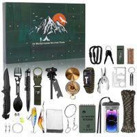 Advent Calendar Survival Kits,24 Days Christmas Countdown Calendar Emergency Survival Gears Gift,2024 Xmas Cool Gadgets