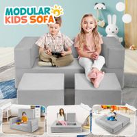 Modular Kids Sofa Set Play Couch Convertible Lounge Chair Ball Pit Toddler Playset Sectional Cushion Comfy Armchair Bed Activity Centre Playroom