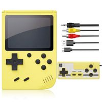 Handheld Games Console,Mini Retro Game Console with 500 Classical FC Games Support for Connecting TV & Two Players (Yellow)