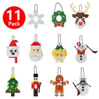 Christmas   decorative Hanging pendant Tree  Building Blocks DIY Santa Claus Figures Decoration Bricks Kids Toys Gifts