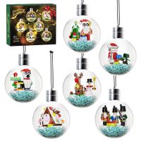 Christmas  Light bulb decorative Hanging pendant Tree  Building Blocks DIY Santa Claus Figures Decoration Bricks Kids Toys Gifts