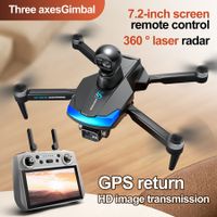 8K Dual Camera Drone Folding GPS Relay 7.2 Inch Touch Screen HD Aerial Photography Drone Color Black