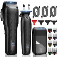 Cordless Hair Clippers and Trimmer Set, 3 in 1 Hair Clippers for Men, Pro Clipper, T-Shaper Trimmer & Foil Shaver, Grooming Set, Hair Cutting Kit