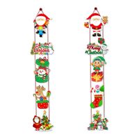 Merry Christmas Banner Hanging, 10 Cards Christmas Door Sign with Santa, Snowman Images, Xmas Porch Door Sign Welcome Banner for Home Winter Xmas, C