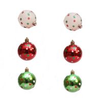 6 Pcs 2.4 Inch Christmas Ball Ornaments Glittering Plastic Hanging Decorations Elf Balls Swirl Candy Cane Peppermint Red and Green Christmas Tree, D