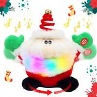 Singing Dancing Light up Christmas Father Interactive Toy Santa Claus Animated Plush Toy Gift for Kids