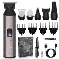 6 in 1 Cordless Grooming Kit Beard Trimmer for Men,Electric Hair Clipper Razor,Shaving for Mustache Body Nose Ear Hair Trimmer Waterproof