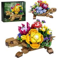 Sea Turtle Succulent Planter Building Set, Compatible with Lego Turtle Flowers Pot Building Kit, for 6 Up Girls, Women