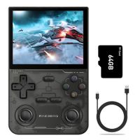 K36 Handheld Game Console 3.5In 640*480 IPS OCA Screen 3500mAh RK3326 Opensource System Black Transparent