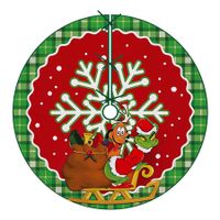 48 inches Snowflake Dog Gifts Xmas Tree Skirt, Green Buffalo Plaid Check Rustic Large Home Decoration New Year Party Decor