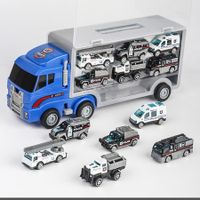 Transport Vehicle with 6 Random Cars, 7 in 1 Construction Truck, Toy Transport Truck Vehicle Set, Gifts for Kids