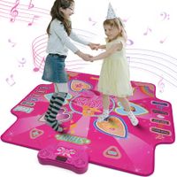 Electronic Dance Mat with Glowing Light up 6 Button Interactive Music Dance Mixer Rhythm Step Play Mat with 4 Game Modes for Boy and Girl