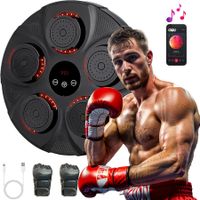 Music Boxing Machine,Smart Bluetooth Interactive Wall Mounted Punching Trainer with Gloves,Home Workout and Agility Training Equipment