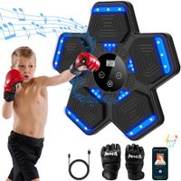 Music Boxing Machine with Boxing Gloves,Smart Bluetooth Boxing Machine with LED Electronic Wall Mounted,Music Boxing Target Workout Punching Equipment