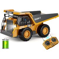 RC Dump Truck Toy,9-Channel Remote Control Toy,Rechargeable Battery,Kids Construction Vehicle Truck Toys,Kid Birthday Gift for Ages 3+