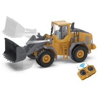 9 Channel Metal RC Wheel Loader,Remote Control Kids Construction Play Toys with Realistic Lights and Sound,1:20 Scale,Kids Birthday Gift for Ages 3+