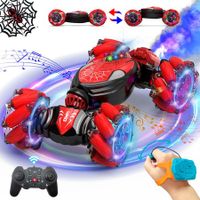 Remote Control Car with Cool Light, Spray Drift Hand Controlled Car, 2.4Ghz Rechargeable RC Car, Birthday Gifts for Boys 6-12 (Red and Black)