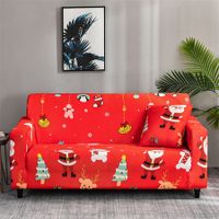 Christmas Sofa Cover Printed Sofa Couch Cover Washable Furniture Protector Christmas Home Room Festival Decoration Size 235-300cm