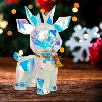 40cm Luminous Deer Christmas Decoration, Small Glowing Reindeer with Clear Gift Box for Holiday Gift