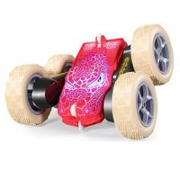 Remote Control Dino Monster Truck, RC Drift Crawler Stunt Off Road Car, Glowing Eyes, Gift for 4+ Years Old Boys Girls (Red)