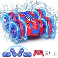 Spider Remote Control Car 4WD Amphibious 2.4 GHz RC Stunt Car 360 Degree Rotation with LED Lights