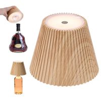 Wireless Bottle Lamp for Bar Decor, 3 Level Brightness Lampshades for Table Lamps, RGB Lamp for Bedroom, Brown