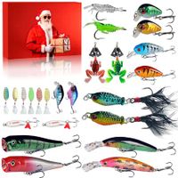 Advent Calendar Fishing Christmas Countdown, 24 Days Fishing Lures Set for Fisher Men, 2024 Xmas Surprise Gift