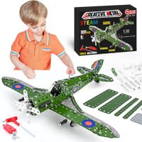 STEM Building Toys Model Airplane Model Scale Erector Set Model Planes Kids  Gifts Hurricane Fighter Fans Age 8+