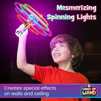 Spinning Light Up Wand for Kids Age 3 to 8, Light Up Spinner Toy, Spinning Globe Toy, Special Needs Sensory Toys for Children