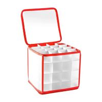 PP Christmas Ornament Storage Box with Zippered Closure hold up to 64 Christmas Balls  Holiday Ornaments Storage Cube Organizer with Dividers.