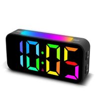 Digital Clock with Night Light, Large Display, Dual Alarm, Snooze, Dimmable Bedside Alarm Clock for Kids Teens Boys Girls (Black)