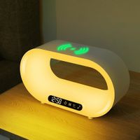 Touch Bedside Table Lamp Wake Up Night Light with RGB Lamps for Night Stands,Alarm Clock Beside Lamps for Bedroom Living Room