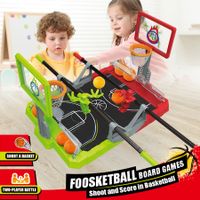 Foosketball Gaming Foosball Basketball Shoot and Score Board Table Top Games Hoop 2 Player Toys Play Set for Family Parent Child Interaction